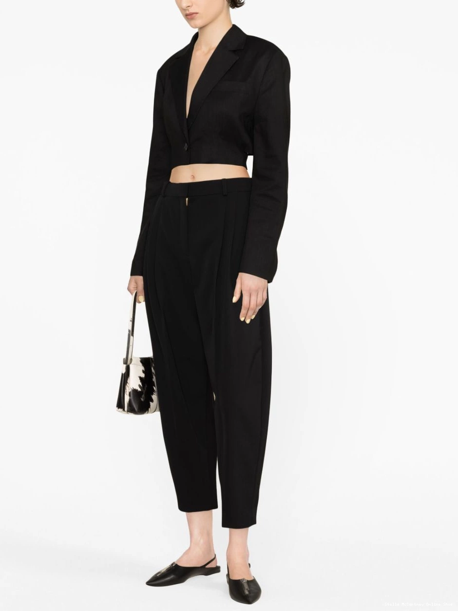 Cheap cropped tapered-leg Stella Women trousers McCartney wool 0723